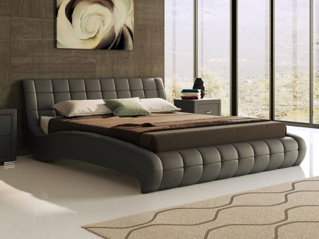 Кровать Nuvola 1, цвет: Экокожа Черная Кровать Nuvola 1, цвет: Экокожа Черная