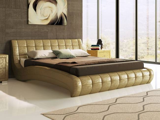 Кровать Nuvola 1, цвет: Экокожа Золото Кровать Nuvola 1, цвет: Экокожа Золото