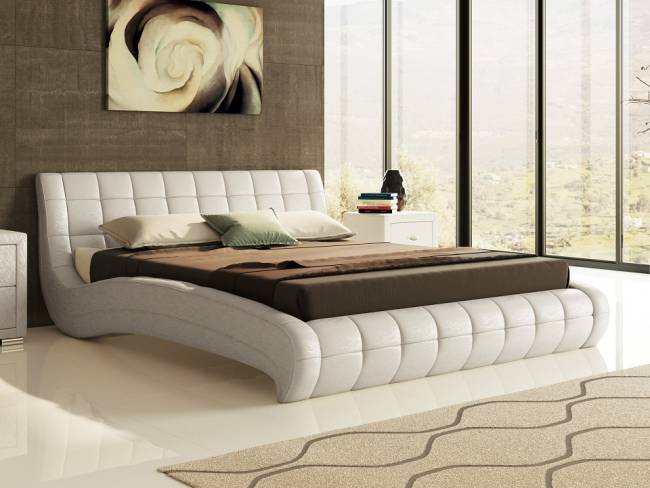 Кровать Nuvola 1, цвет: Экокожа Жемчуг Кровать Nuvola 1, цвет: Экокожа Жемчуг