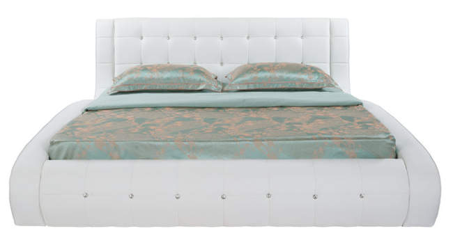 Кровать Nuvola 1, цвет: Экокожа Белая Кровать Nuvola 1, цвет: Экокожа Белая