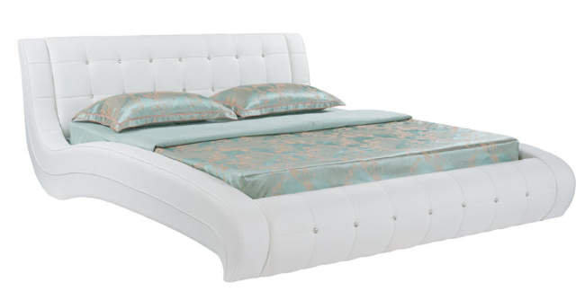 Кровать Nuvola 1, цвет: Экокожа Белая Кровать Nuvola 1, цвет: Экокожа Белая