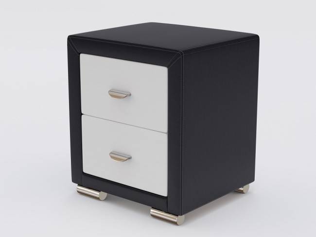 Тумба Orma Soft 2, цвет: Экокожа Черный/Белый Тумба Orma Soft 2, цвет: Экокожа Черный/Белый