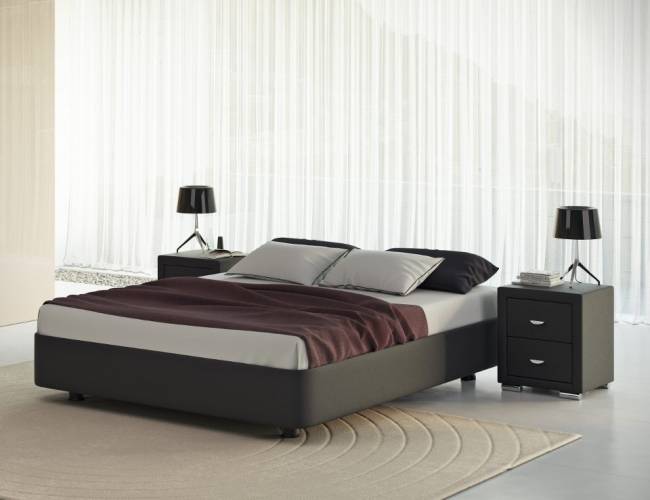 Кровать Rocky Base, цвет: Экокожа Черная