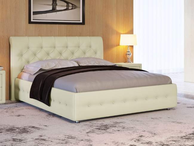 Кровать Life 4, цвет: Экокожа Кремовая Кровать Life 4, цвет: Экокожа Кремовая