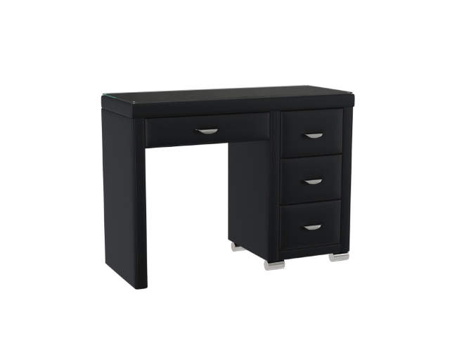 Туалетный стол OrmaSoft 2 (4 ящика) правый, цвет: Экокожа Черный