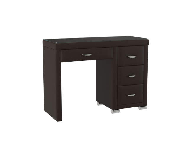 Туалетный стол OrmaSoft 2 (4 ящика) правый, цвет: Экокожа Коричневый
