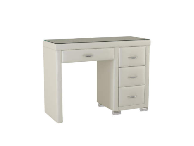 Туалетный стол OrmaSoft 2 (4 ящика) правый, цвет: Экокожа Молочный перламутр