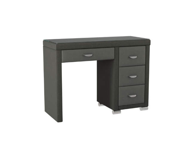 Туалетный стол OrmaSoft 2 (4 ящика) правый, цвет: Экокожа Темно-серый/Серый