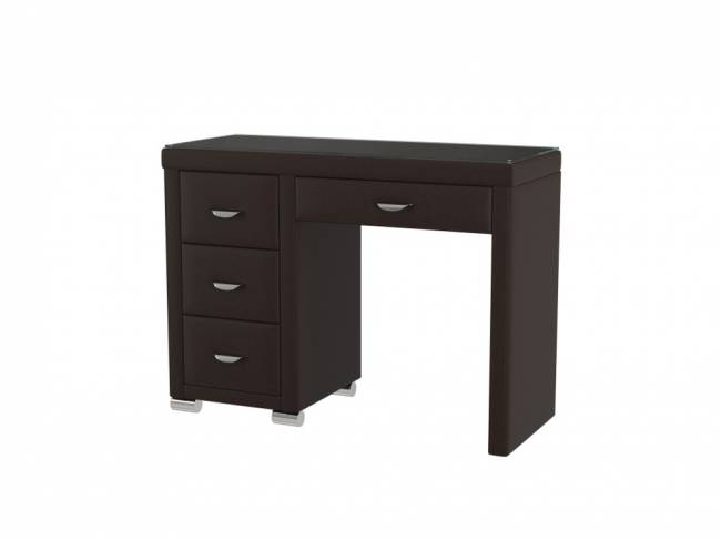 Туалетный стол OrmaSoft-2 (4 ящика) левый, цвет: Экокожа Коричневый