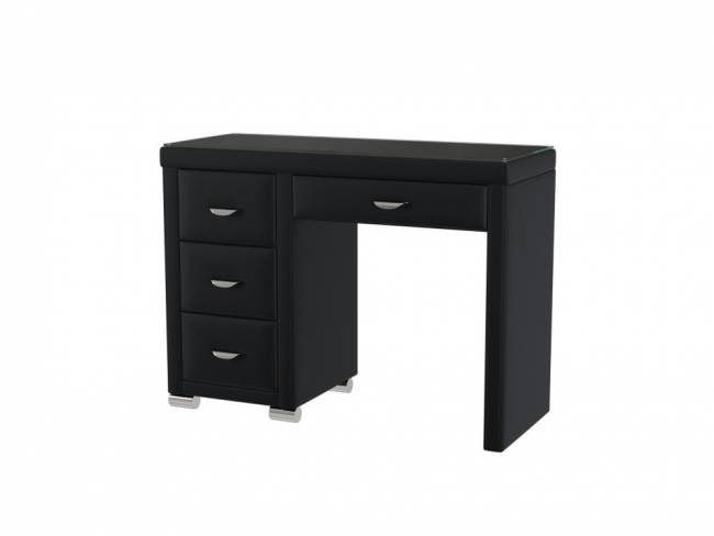 Туалетный стол OrmaSoft-2 (4 ящика) левый, цвет: Экокожа Черный