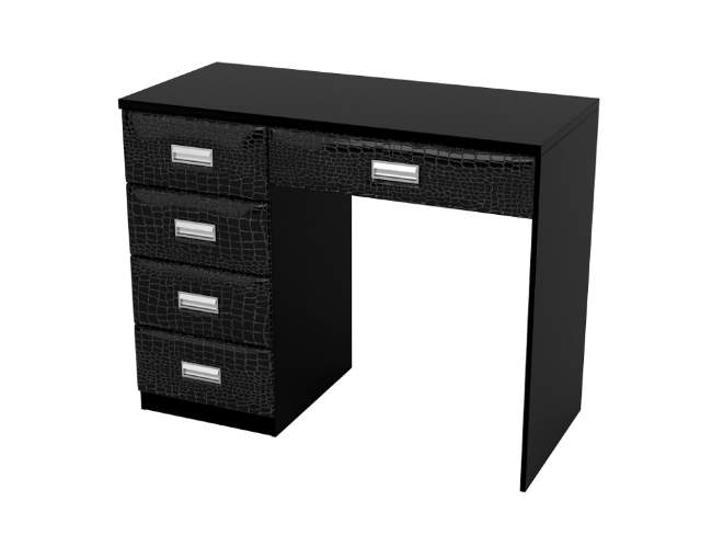 Туалетный стол OrmaSoft-2 (4 ящика) левый, цвет: Экокожа Кайман Черный