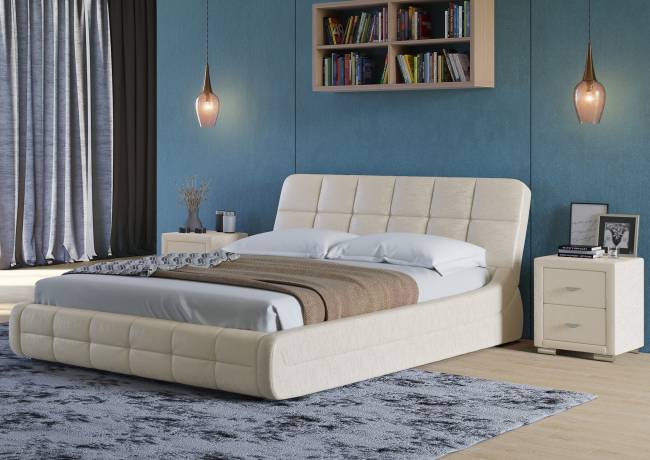 Кровать Corso 6, цвет: Экокожа Жемчуг Кровать Corso 6, цвет: Экокожа Жемчуг