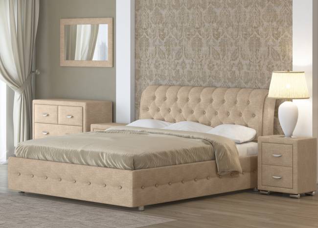 Кровать Como 4, цвет: Глазго Бежевый Кровать Como 4, цвет: Глазго Бежевый