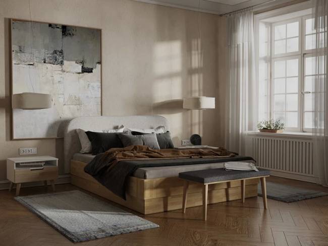 Кровать Lagom Plane Wood с подъемным механизмом Кровать Lagom Plane Wood с подъемным механизмом