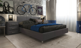 160-200 Кровать Novo Savana Grey (серый)