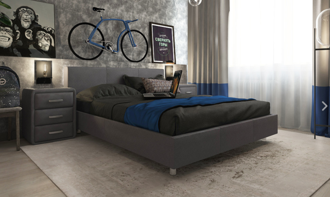 160-200 Кровать Novo Savana Grey (серый)